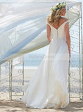 Ivory Beach Wedding Dress,Floor Length Wedding Dress,Off Shoulder Bridal Dress,WD00147