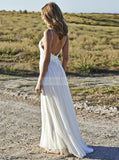 Ivory Wedding Dresses,Beach wedding Dress,Chiffon Wedding Dress,Floor Length Bridal Dress,WD00051