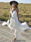 Ivory Wedding Dresses,Beach wedding Dress,Chiffon Wedding Dress,Floor Length Bridal Dress,WD00051