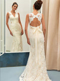 Ivory Wedding Dresses,Lace Wedding Dress,Mermaid Wedding Dress,Modest Bridal Dress,WD00136