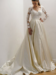 ivory-wedding-dresses-satin-