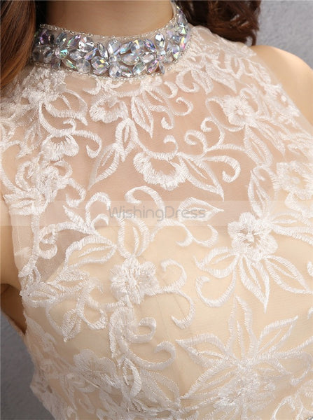 Knee Length Homecoming Dresses,Two Piece Homecoming Dress,High Neck Homecoming Dress,HC00114