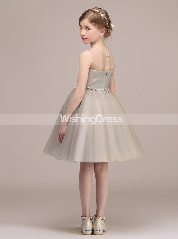 Knee Length Junior Bridesmaid Dress,White Tulle Flower Girl Dress,JB00023, J14 / Skyblue Knee Length Junior Bridesmaid Dress,White Tulle Flower Girl Dress,JB00023, J14 / Skyblue