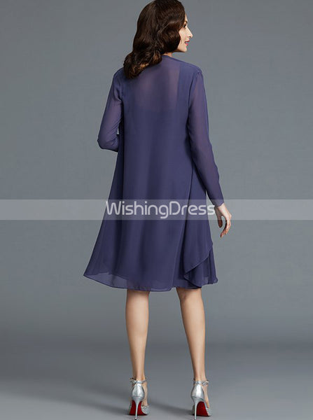 Knee Length Mother of the Bride Dress with Jacket,Simple Mother Dress,MD00025