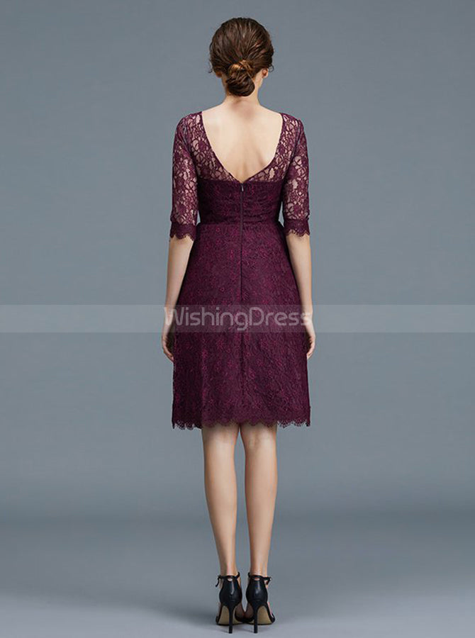 Lace Bridesmaid Dresses,Short Bridesmaid Dress,Bridesmaid Dress with Sleeves,BD00246, US16 / Dark Navy Lace Bridesmaid Dresses,Short Bridesmaid Dress,Bridesmaid Dress with Sleeves,BD00246, US16 / Dark Navy