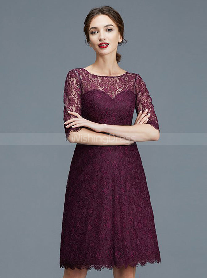 Lace Bridesmaid Dresses,Short Bridesmaid Dress,Bridesmaid Dress with Sleeves,BD00246, US16 / Dark Navy Lace Bridesmaid Dresses,Short Bridesmaid Dress,Bridesmaid Dress with Sleeves,BD00246, US16 / Dark Navy