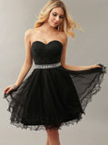 Black Homecoming Dresses,Tulle Homecoming Dress,Short Homecoming Dress,HC00044