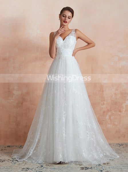 Lace Destination Wedding Dresses,Simple Bridal Dress,WD00471
