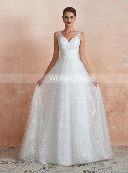 Lace Destination Wedding Dresses,Simple Bridal Dress,WD00471