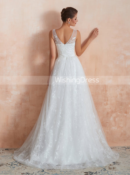 Lace Destination Wedding Dresses,Simple Bridal Dress,WD00471