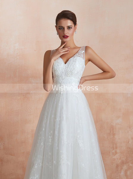 Lace Destination Wedding Dresses,Simple Bridal Dress,WD00471