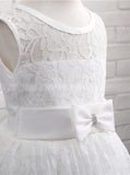 Lace Flower Girl Dress,Short Flower Girl Dress,Simple Flower Girl Dress,FD00052