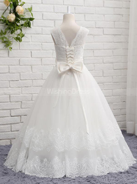 Lace Flower Girl Dresses,First Communion Dress,Ball Gown Flower Girl Dress,FD00044