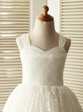 Lace Flower Girl Dresses,Full Length Flower Girl Dress,FD00100