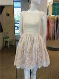 Lace Homecoming Dresses,Homecoming Dress with Cap Sleeves,Short Prom Dress,HC00149