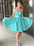 Lace Homecoming Dresses,Sweetheart Homecoming Dress,Lace Bridesmaid Dress,HC00192