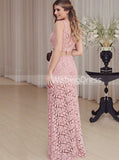 Lace Prom Dresses,Pink Prom Dress,Sexy Prom Dress,Tight Prom Dress,Long Prom Dress,PD00268