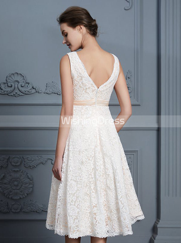 Lace Short Wedding Dresses,Reception Dresses,Beach Wedding Dress,WD003 - Wishingdress Lace Short Wedding Dresses,Reception Dresses,Beach Wedding Dress,WD003 - Wishingdress
