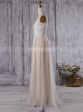 Lace Tulle Bridesmaid Dresses,Open Back Bridesmaid Dress,BD00347