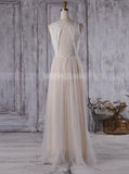 Lace Tulle Bridesmaid Dresses,Open Back Bridesmaid Dress,BD00347