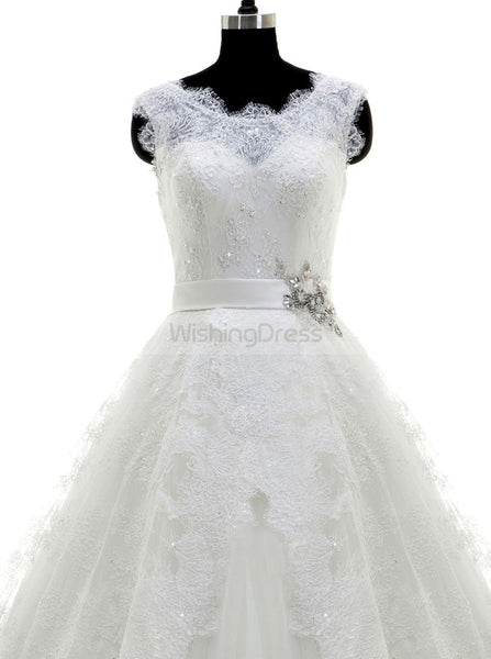 Lace Tulle Wedding Dresses,Princess Wedding Gown,Charming Wedding Gown,WD00046