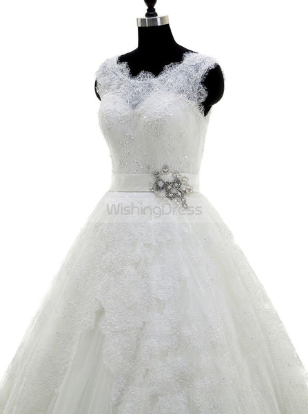 Lace Tulle Wedding Dresses,Princess Wedding Gown,Charming Wedding Gown,WD00046