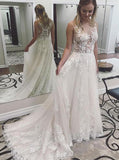 Lace Wedding Dresses,Elegant A-line Bridal Dress,WD00330