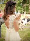 Lace Wedding Dresses,Wedding Dress with Sleeve,Open Back Bridal Dress,Romantic Bridal Dress,WD00161