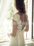 Lace Wedding Dresses,Wedding Dress with Sleeve,Open Back Bridal Dress,Romantic Bridal Dress,WD00161