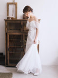 Lace Wedding Dresses with Straps,Romantic Bridal Dress,WD00350