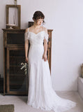 Lace Wedding Dresses with Straps,Romantic Bridal Dress,WD00350