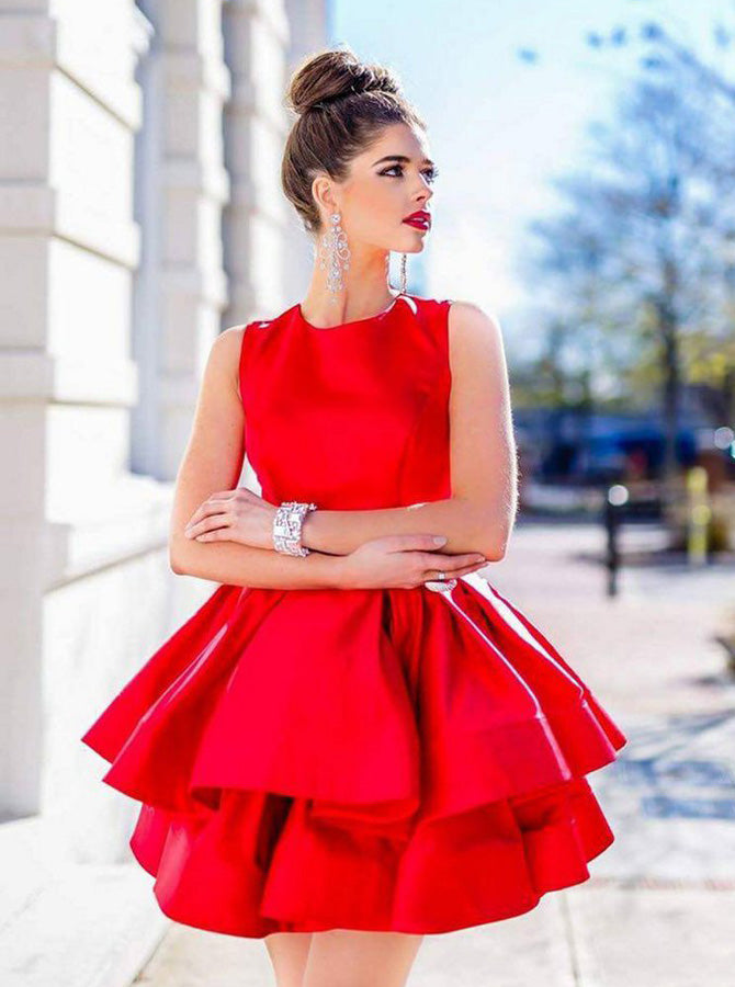 Layered Homecoming Dress,Short Prom Dress,Modest Homecoming Dress,HC00