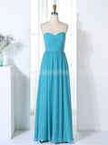Light Blue Bridesmaid Dresses,Ruched Bridesmaid Dress,Full Length Bridesmaid Dress,BD00303