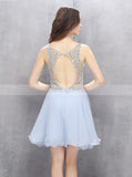Light Blue Homecoming Dresses,Backless Homecoming Dress,Elegant Homecoming Dress,HC00115