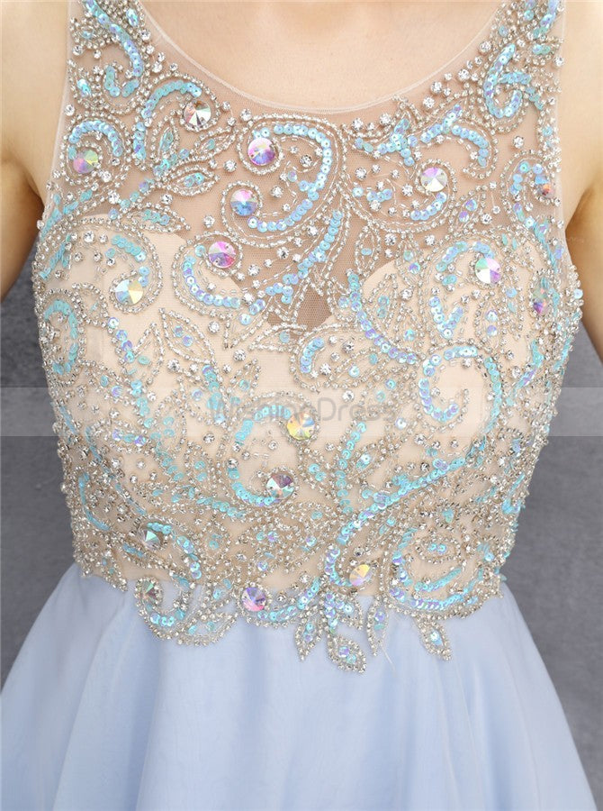 Light Blue Homecoming Dresses,Backless Homecoming Dress,Elegant Homeco