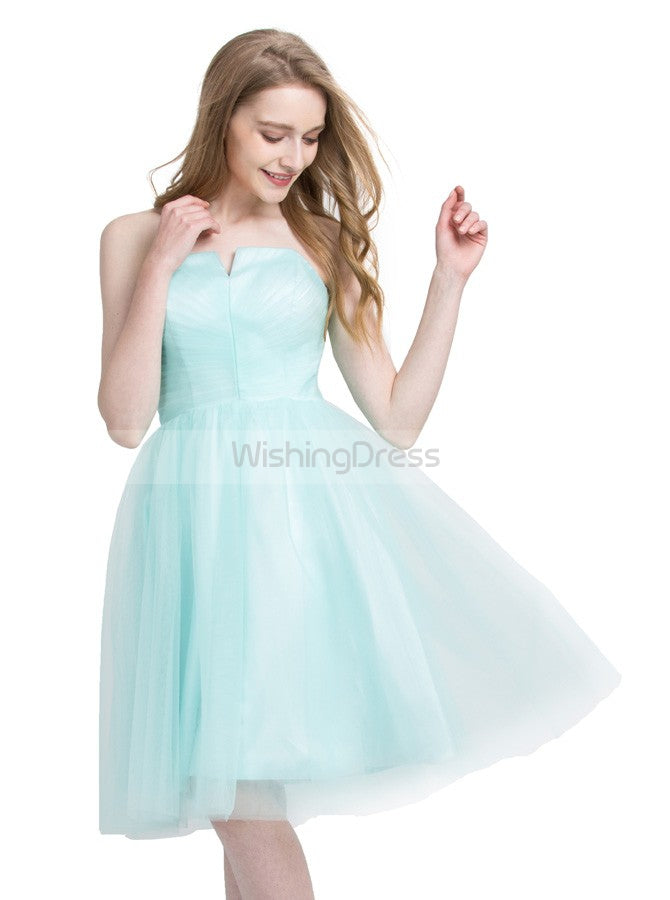 Light Blue Homecoming Dresses,Tulle Homecoming Dress,Knee Length Homec