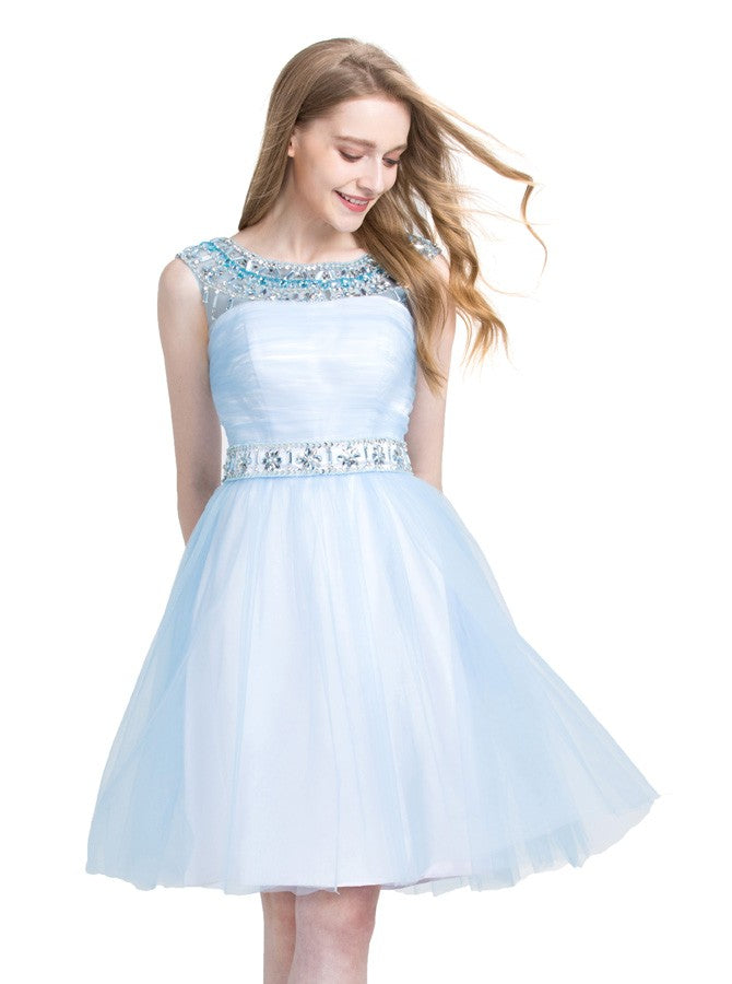 Light Blue Sweet 16 Dresses,Knee Length Sweet 16 Dress,Princess Sweet