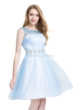 Light Blue Sweet 16 Dresses,Knee Length Sweet 16 Dress,Princess Sweet Sixteen Dress,SW00007
