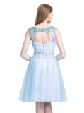 Light Blue Sweet 16 Dresses,Knee Length Sweet 16 Dress,Princess Sweet Sixteen Dress,SW00007