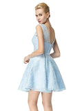 Light Blue Sweet 16 Dresses,Lace Homecoming Dresses,Short Mini Sweet 16 Dress,SW00005