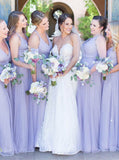 Lilac Bridesmaid Dress,Tulle Bridesmaid Dress,Full Length Bridesmaid Dress,BD00105