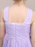 Lilac Junior Bridesmaid Dress,Long Junior Bridesmaid Dress,JB00042