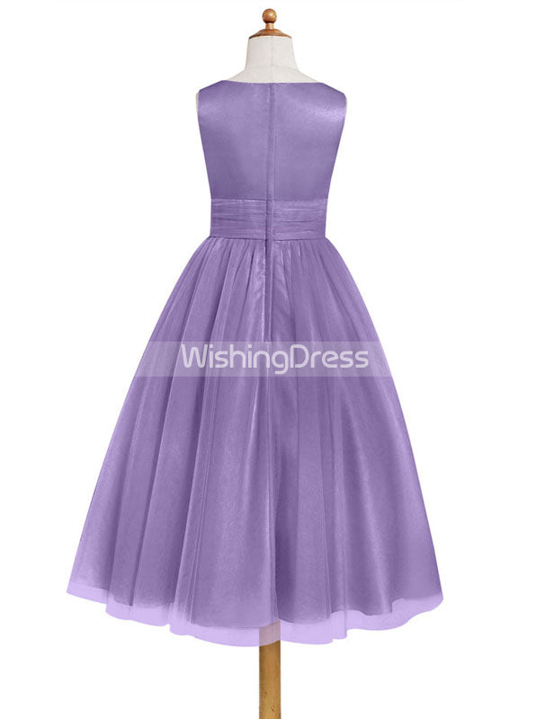 Lilac Junior Bridesmaid Dresses,Long Junior Bridesmaid Dress,JB00007