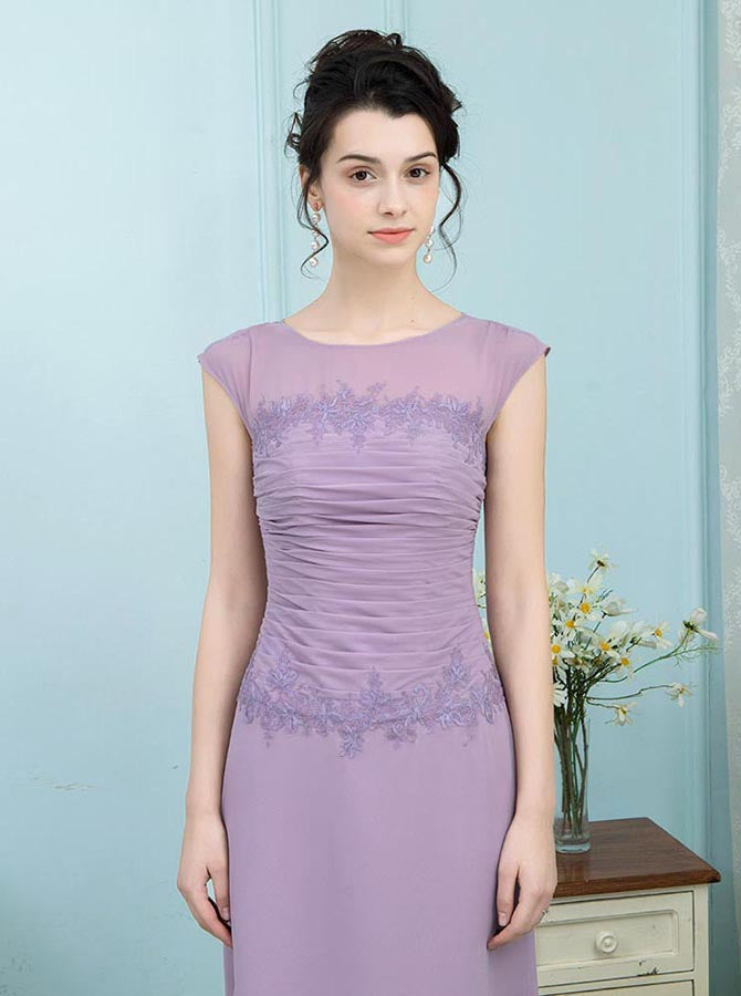 Lilac Mother of the Bride Dresses,Full Figure Mother Dress,Ruched