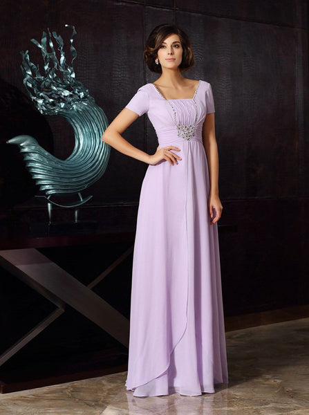 Lilac Mother of the Bride Dresses,Mother Dress with Sleeves,Long Mother Dress,MD00033
