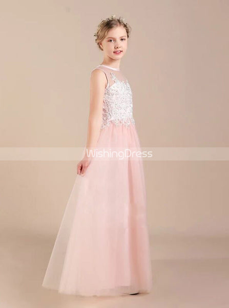 Little Princess Dress,Pink Tulle Formal Dress,Elegant Junior Bridesmaid Dress,JB00053