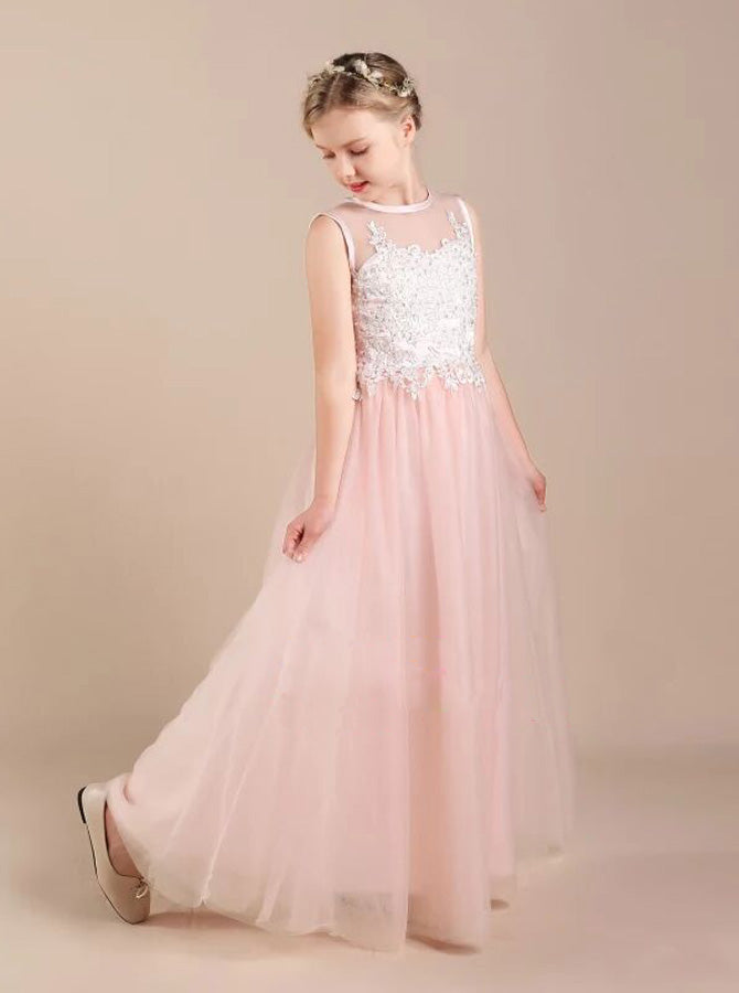 Little Princess Dress,Pink Tulle Formal Dress,Elegant Junior Bridesmaid Dress,JB00053 J14 / Picture Color