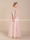 Little Princess Dress,Pink Tulle Formal Dress,Elegant Junior Bridesmaid Dress,JB00053