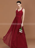 Long Bridesmaid Dresses,Burgundy Bridesmaid Dress,Modest Bridesmaid Dress,BD00222