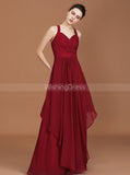 Long Bridesmaid Dresses,Burgundy Bridesmaid Dress,Modest Bridesmaid Dress,BD00222